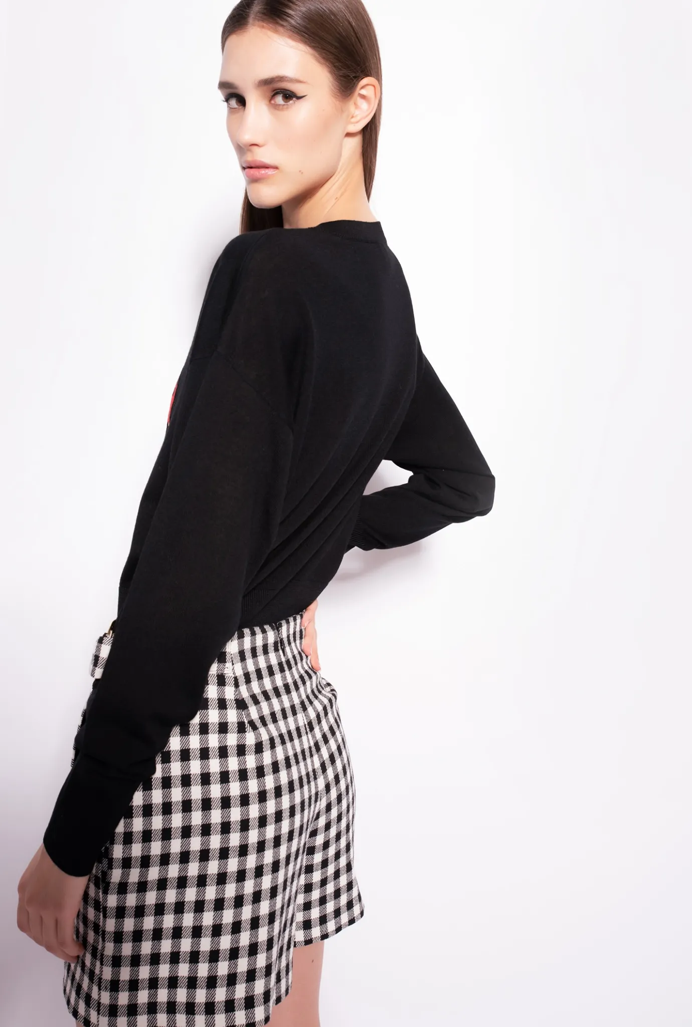 Pièces En Maille|PINKO Pull Avec Broderie Cerise Multi. Noir/Rouge