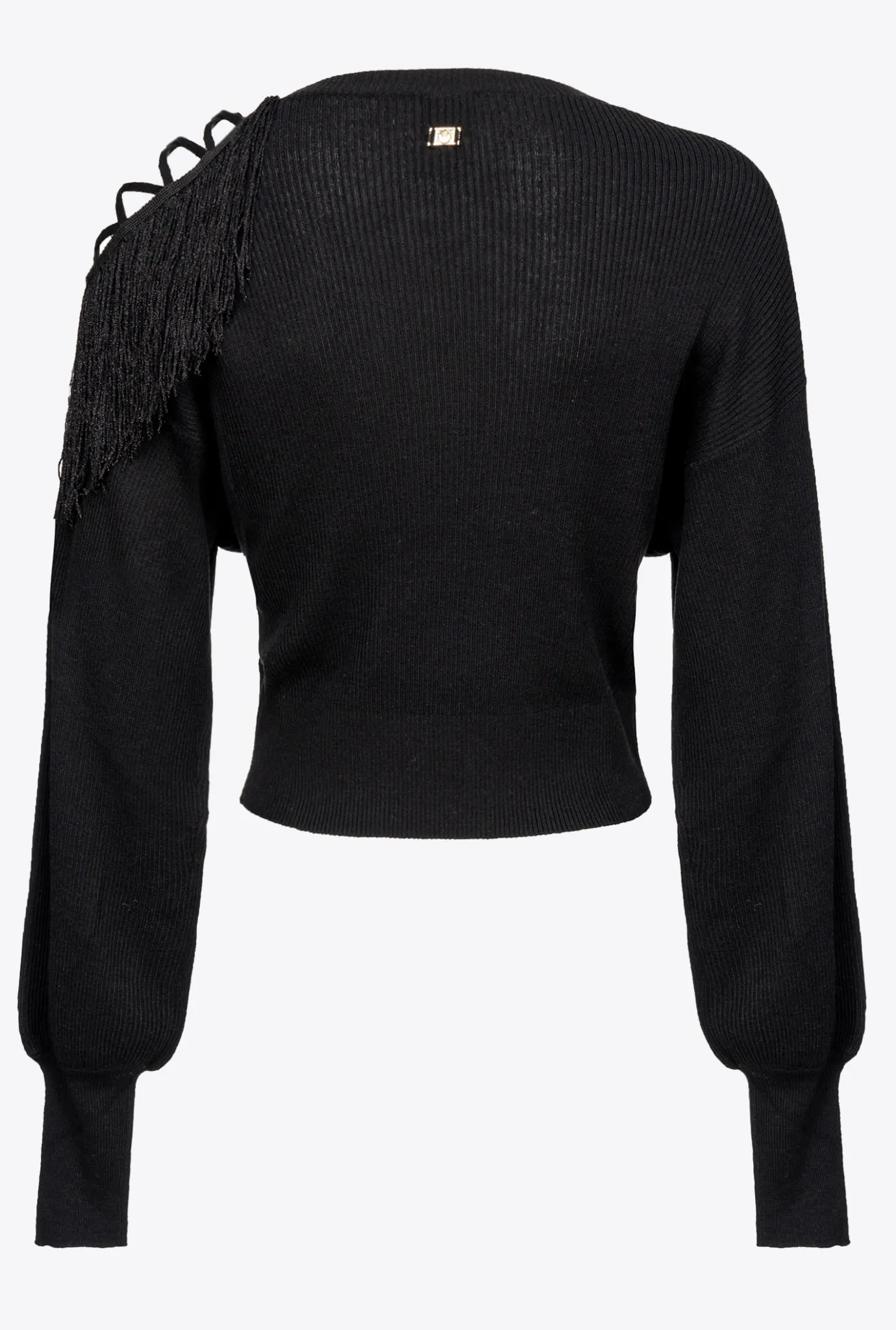 Pièces En Maille|PINKO Pull Cotele A Franges Noir Limousine