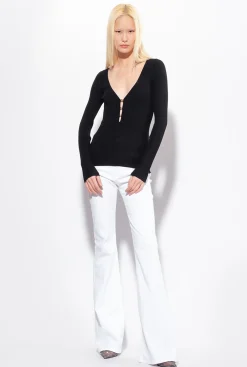 Pièces En Maille|PINKO Pull Cotele A Manches Longues Noir Limousine