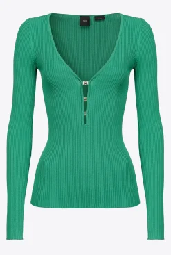 Pièces En Maille|PINKO Pull Cotele A Manches Longues Amazonie