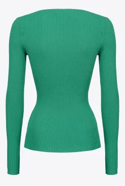 Pièces En Maille|PINKO Pull Cotele A Manches Longues Amazonie