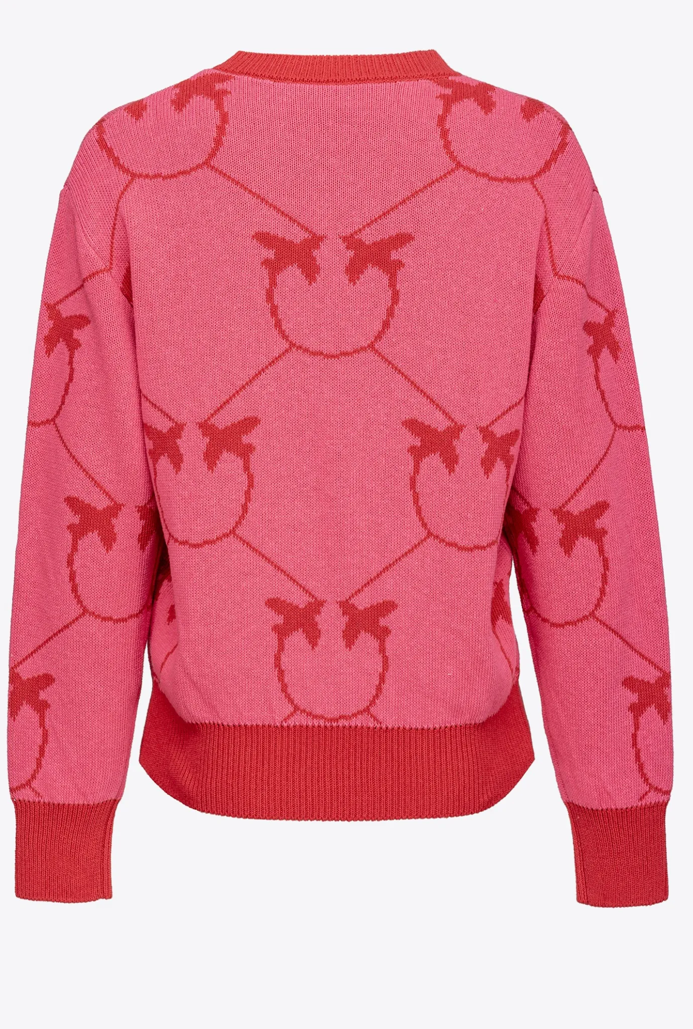 Pièces En Maille|PINKO Pull En Jacquard Monogram Fuchsia/Rouge