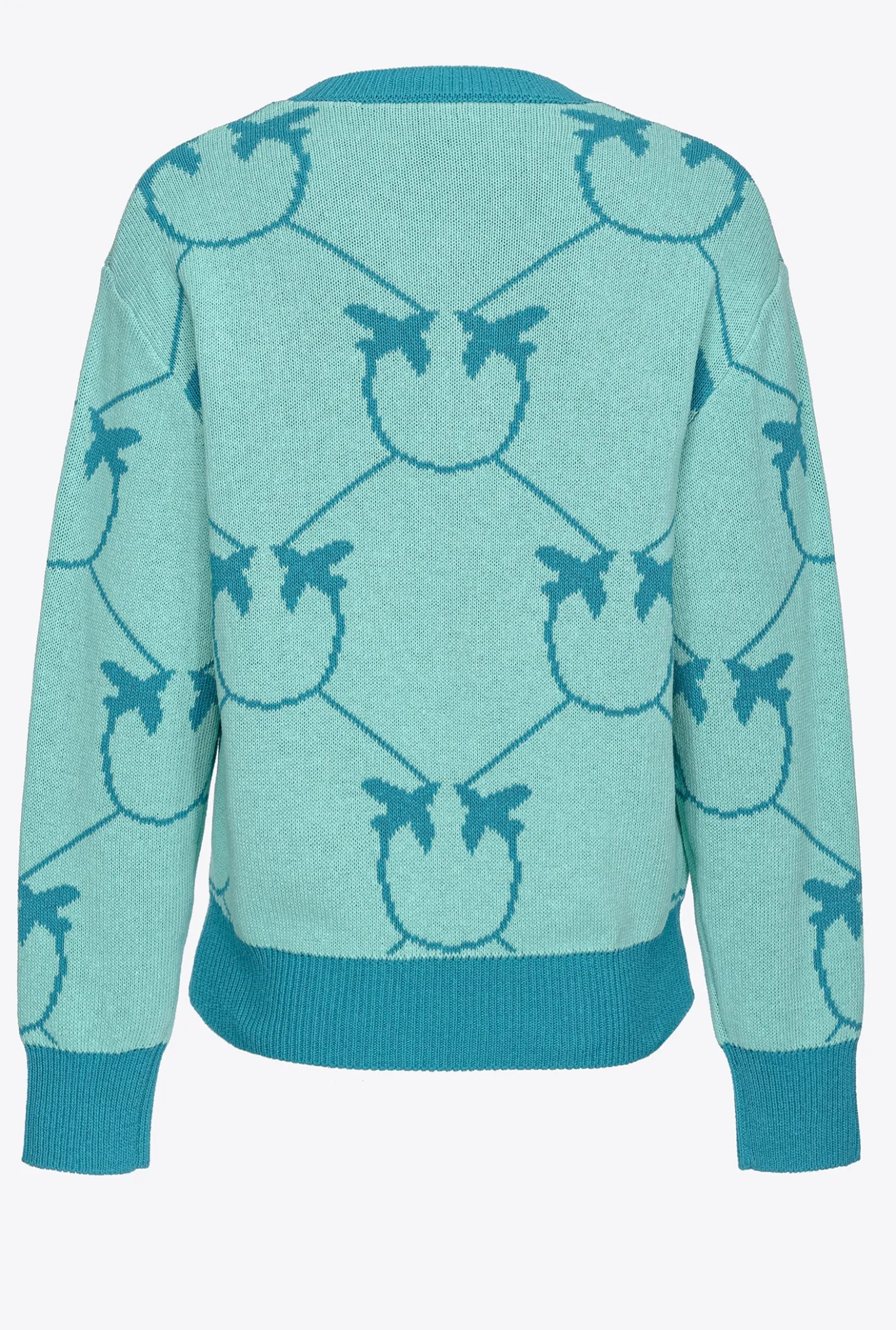 Pièces En Maille|PINKO Pull En Jacquard Monogram Vert D’Eau/Sarcelle