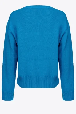 Pièces En Maille|PINKO Pull Love Birds Bleu Directoire
