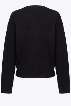 Pièces En Maille|PINKO Pull Love Birds Noir/Blanc