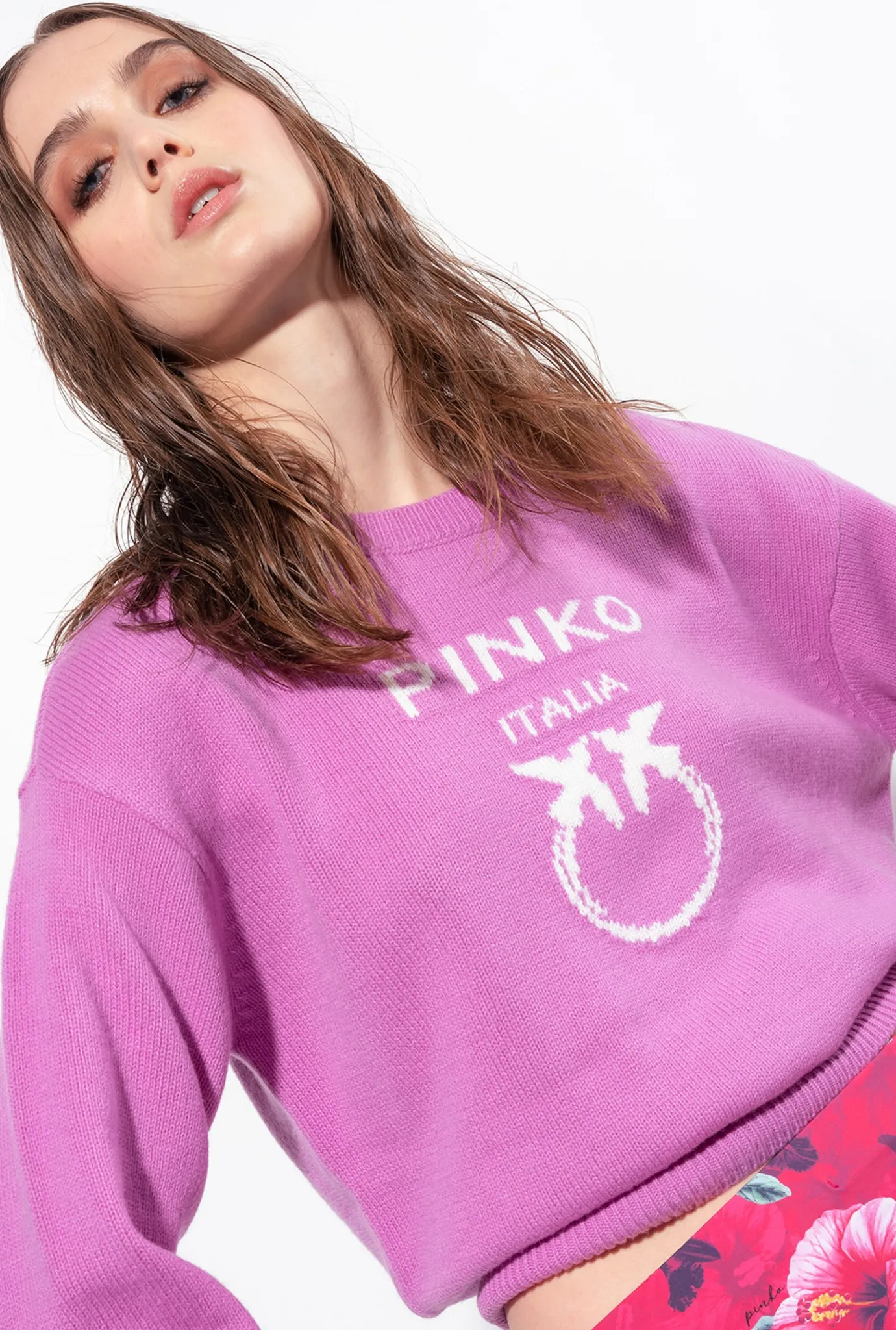 Pièces En Maille|PINKO Pull Love Birds Opera Mauve