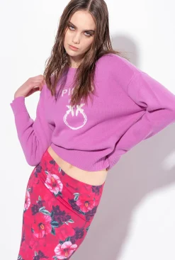 Pièces En Maille|PINKO Pull Love Birds Opera Mauve