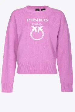 Pièces En Maille|PINKO Pull Love Birds Opera Mauve