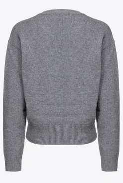 Pièces En Maille|PINKO Pull Love Birds Gris Pluie Fine