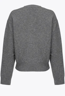 Pièces En Maille|PINKO Pull Love Birds Gris Pluie Fine