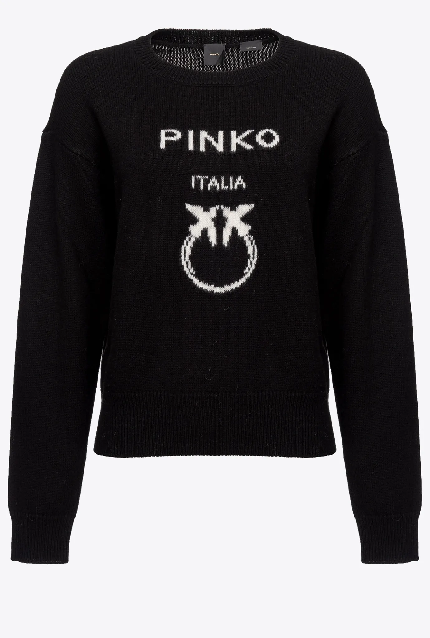 Pièces En Maille|PINKO Pull Love Birds Noir/Blanc