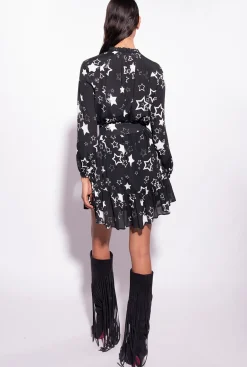 Robes|PINKO Robe A Imprime Etoile Noir/Gris/Blanc