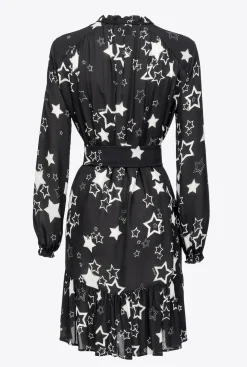 Robes|PINKO Robe A Imprime Etoile Noir/Gris/Blanc