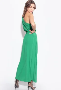 Robes|PINKO Robe Asymetrique En Crepe Marocain Amazonie