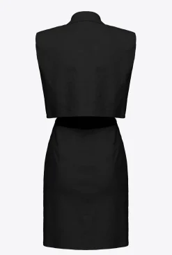Robes|PINKO Robe Blazer En Lin Noir Limousine