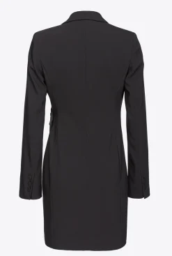 Robes|PINKO Robe Blazer En Satin Noir Limousine