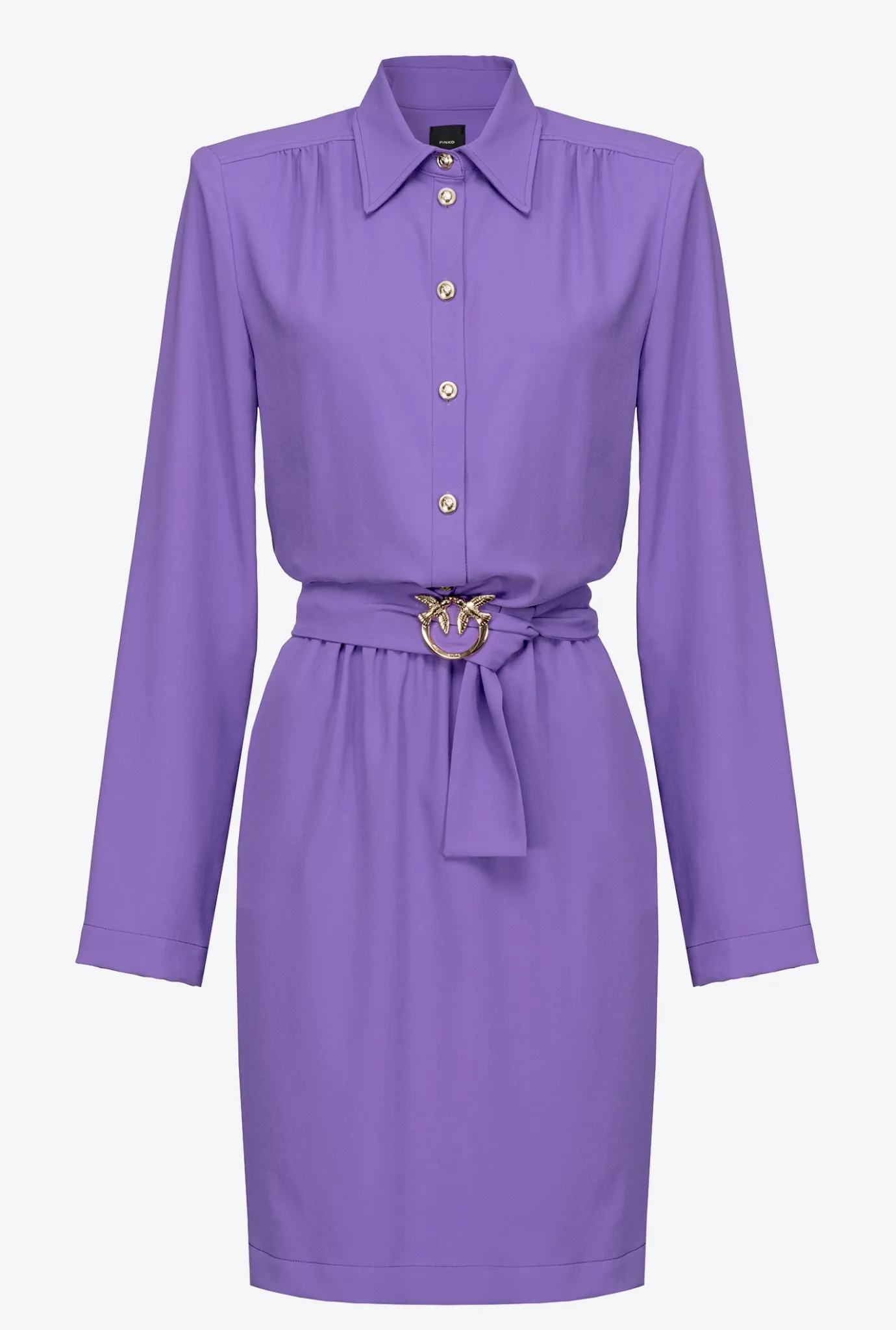 Robes|PINKO Robe Chemise A Boucle Love Birds Lilas Lavande
