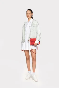 Robes|PINKO Robe Chemise Courte En Popeline De Coton Blanc Brill.