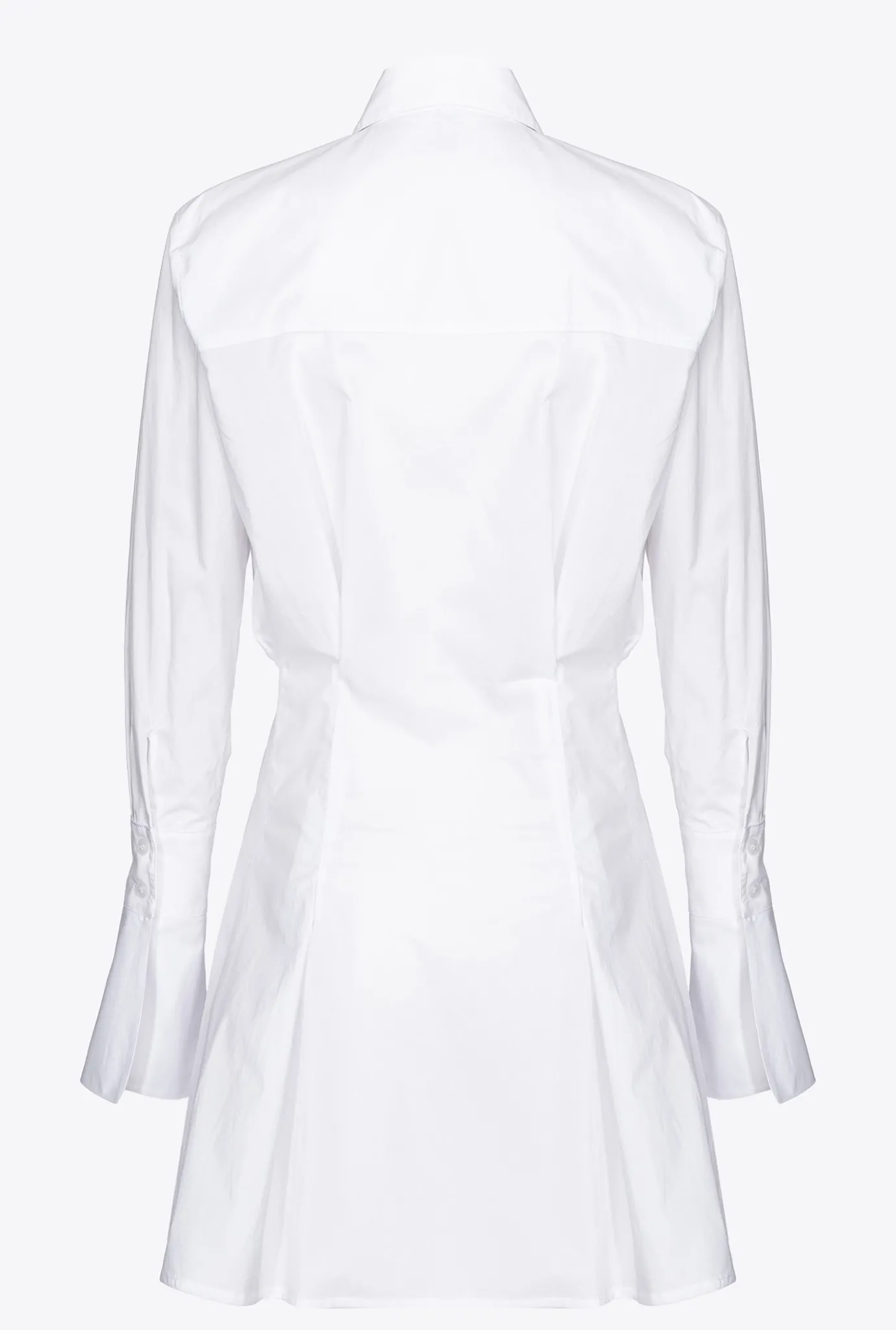 Robes|PINKO Robe Chemise Courte En Popeline De Coton Blanc Brill.
