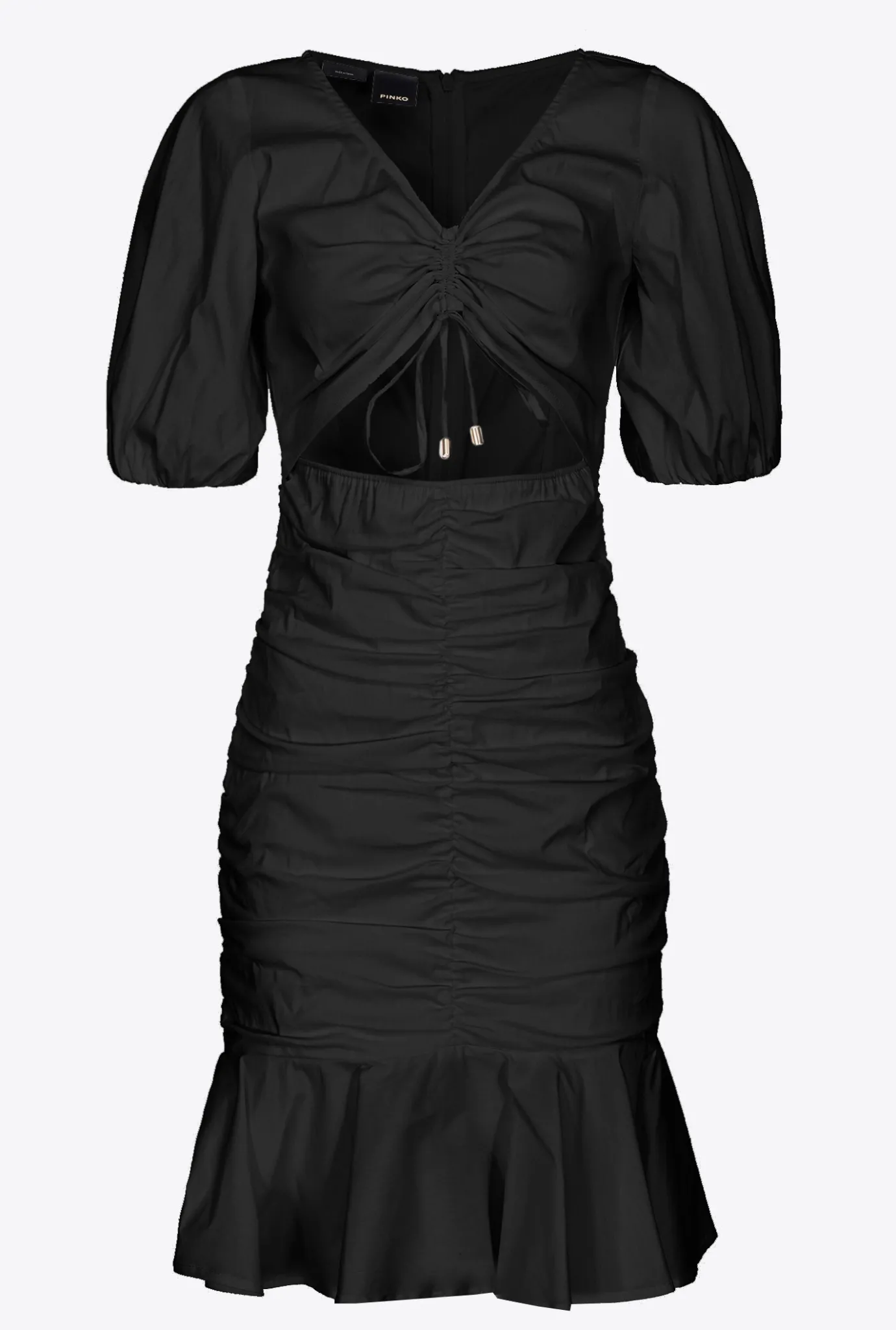 Robes|PINKO Robe Courte En Popeline Noir Limousine