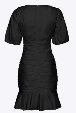Robes|PINKO Robe Courte En Popeline Noir Limousine