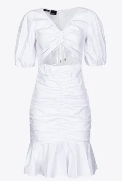 Robes|PINKO Robe Courte En Popeline Blanc Brill.