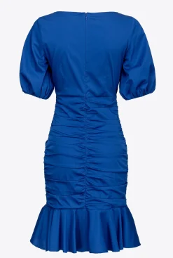Robes|PINKO Robe Courte En Popeline Bleu Surf Sur Le Web