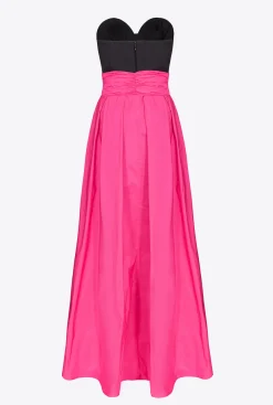 Robes|PINKO Robe Deux-Pièces Avec Combishort Noir/Fuchsia