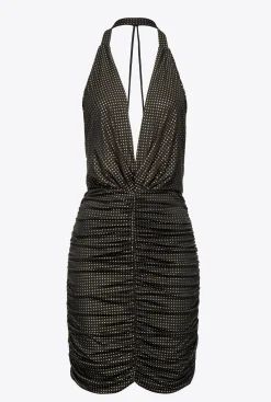 Robes|PINKO Robe Dos Nu A Micro Clous Noir/Or