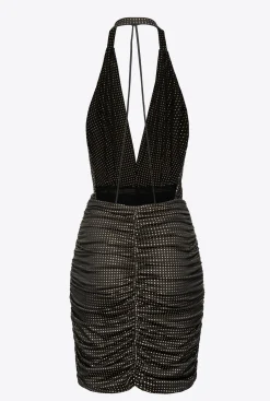 Robes|PINKO Robe Dos Nu A Micro Clous Noir/Or