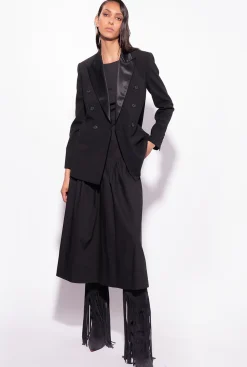 Robes|PINKO Robe Dos Nu En Popeline Noir Limousine