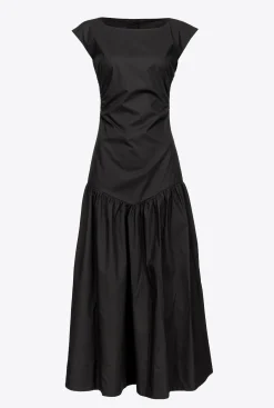 Robes|PINKO Robe Dos Nu En Popeline Noir Limousine