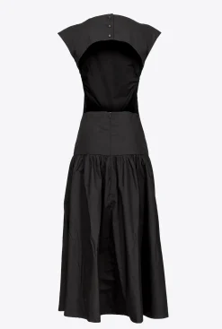 Robes|PINKO Robe Dos Nu En Popeline Noir Limousine