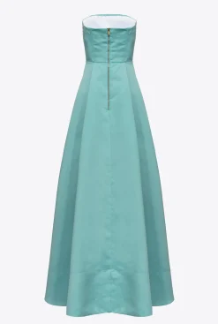Robes|PINKO Robe Elegante En Satin Duchesse Bleu Nil