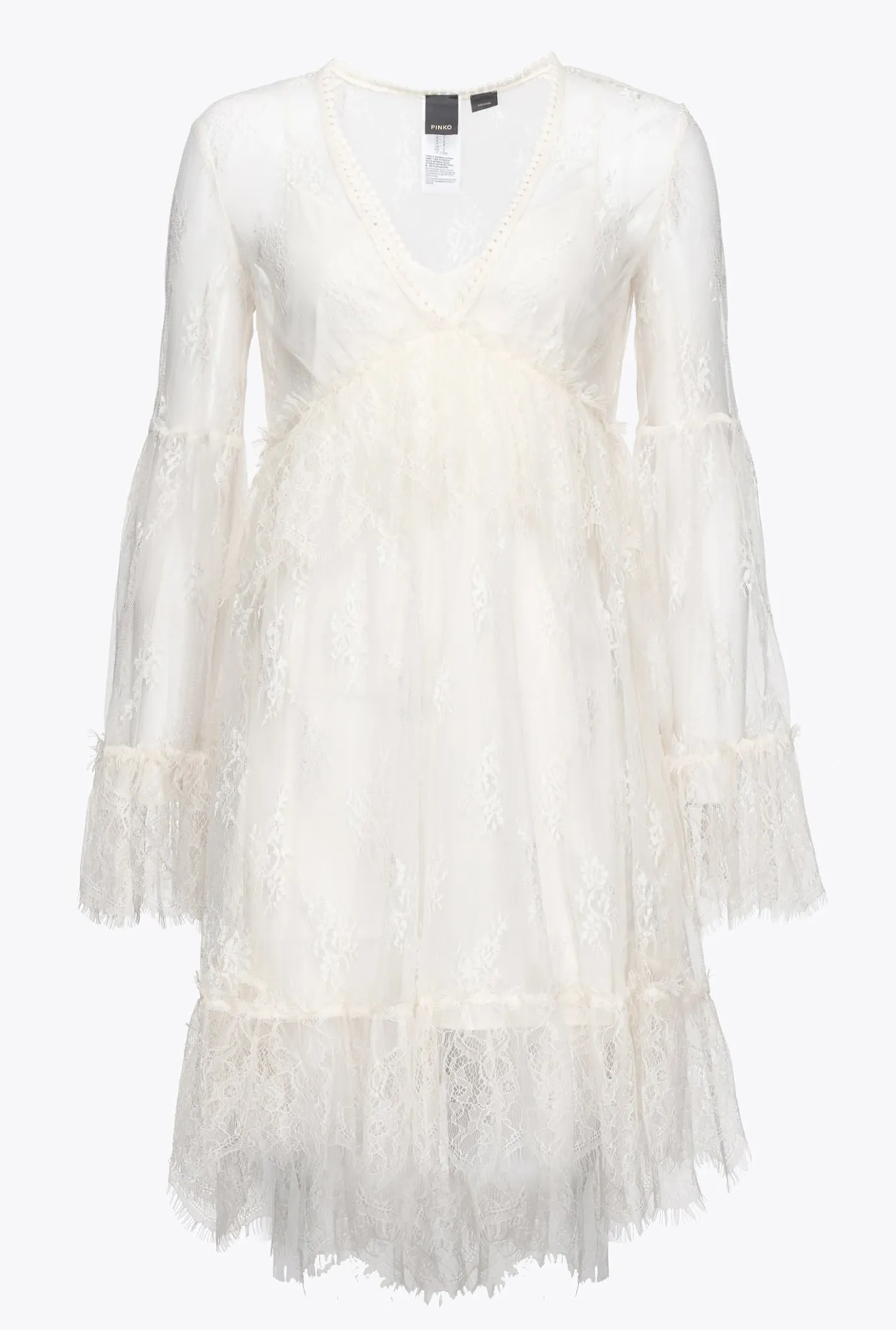 Robes|PINKO Robe En Dentelle Blanc Nimbus