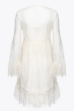 Robes|PINKO Robe En Dentelle Blanc Nimbus