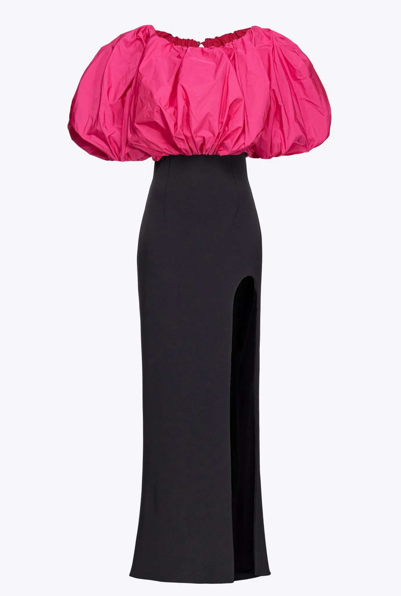 Robes|PINKO Robe En Taffetas Galleria Noir/Fuchsia