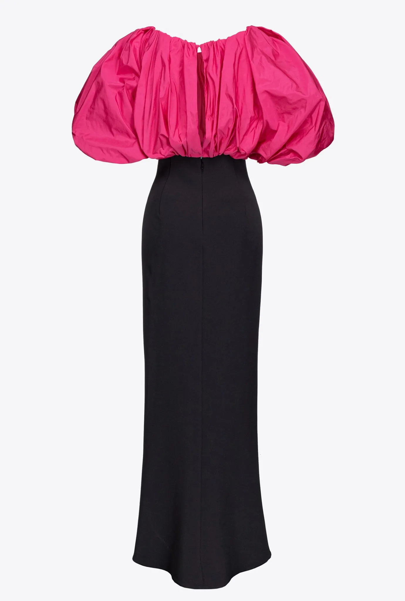Robes|PINKO Robe En Taffetas Galleria Noir/Fuchsia