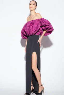 Robes|PINKO Robe En Taffetas Galleria Noir/Violet
