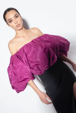 Robes|PINKO Robe En Taffetas Galleria Noir/Violet