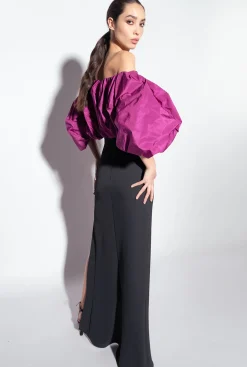 Robes|PINKO Robe En Taffetas Galleria Noir/Violet