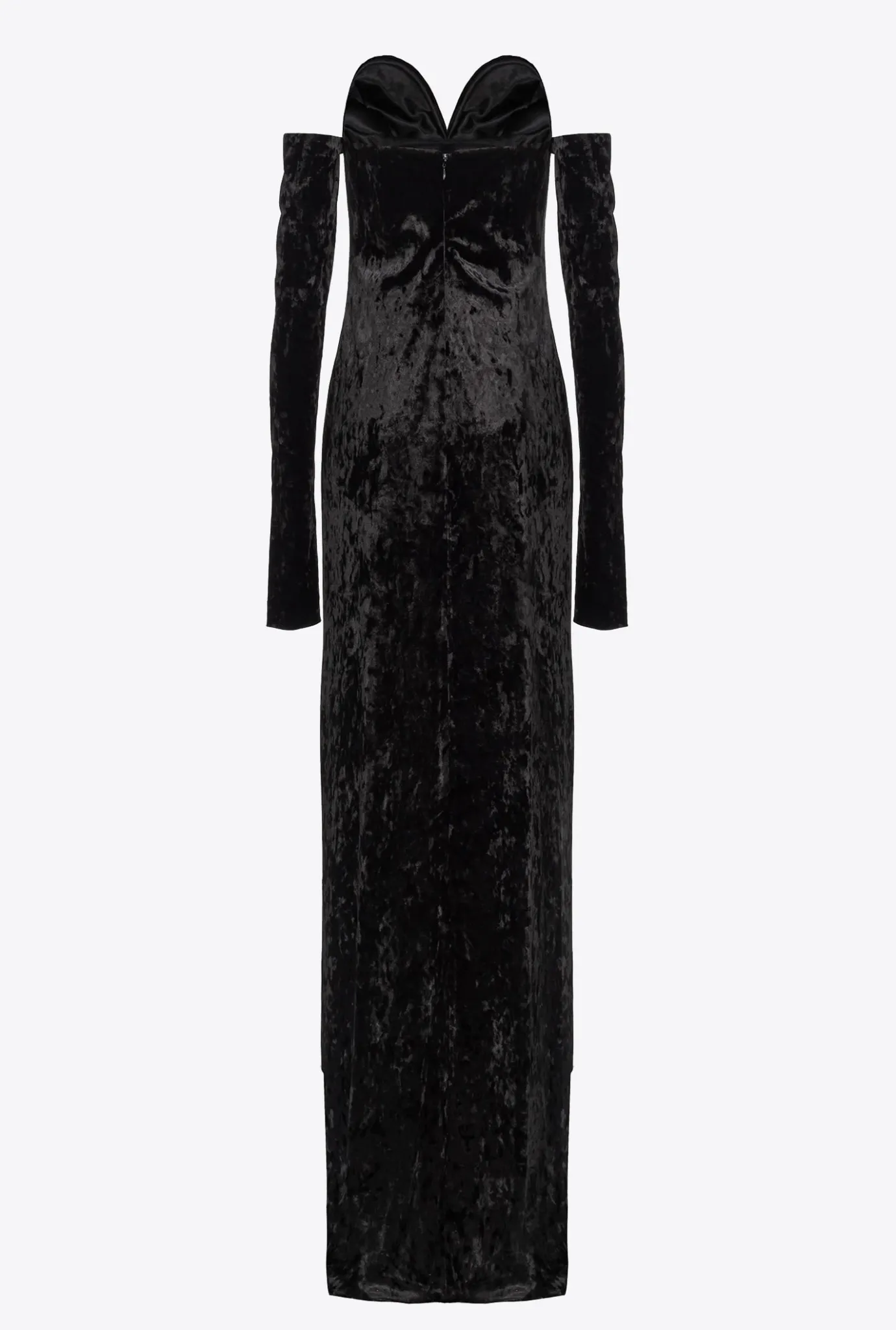 Robes|PINKO Robe En Velours A Epaules Denudees Noir Limousine