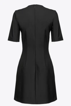 Robes|PINKO Robe Facon Corset A Lacets Noir Limousine