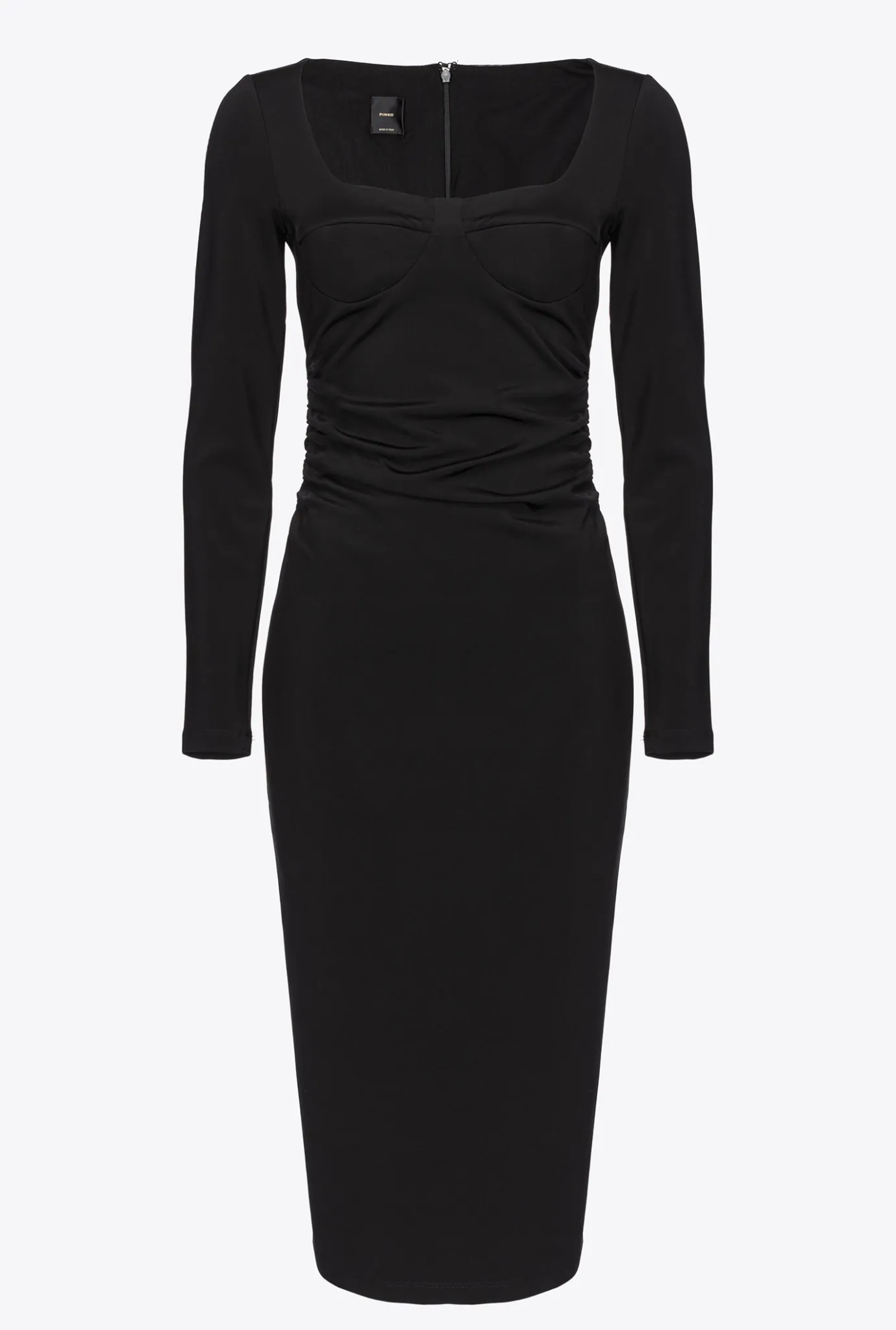 Robes|PINKO Robe Fluide En Neoprene Noir Limousine