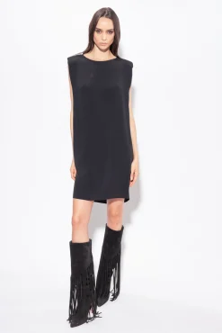 Robes|PINKO Robe Fourreau Ceinturee Noir Limousine