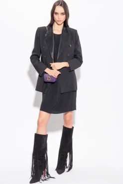 Robes|PINKO Robe Fourreau Ceinturee Noir Limousine