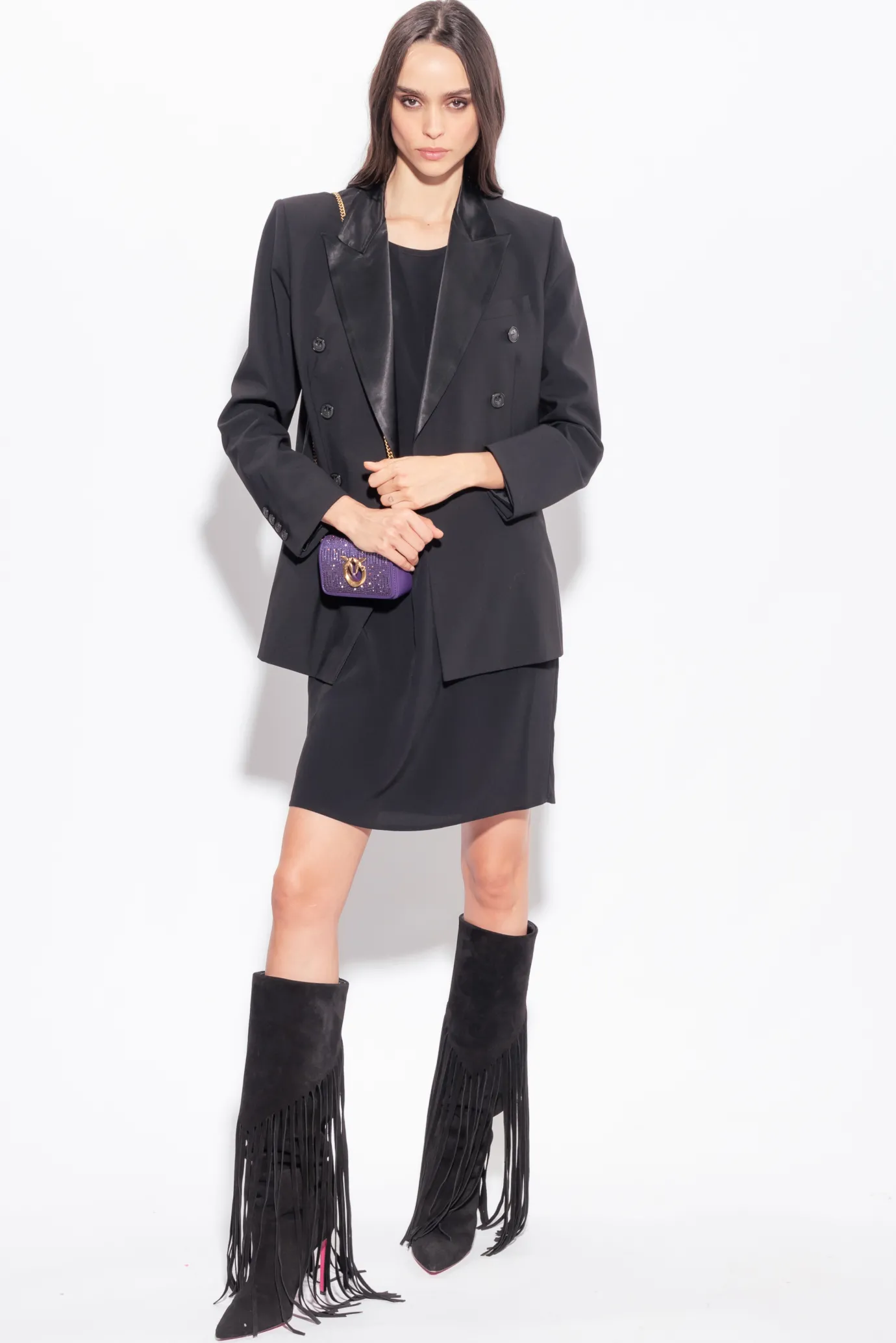 Robes|PINKO Robe Fourreau Ceinturee Noir Limousine