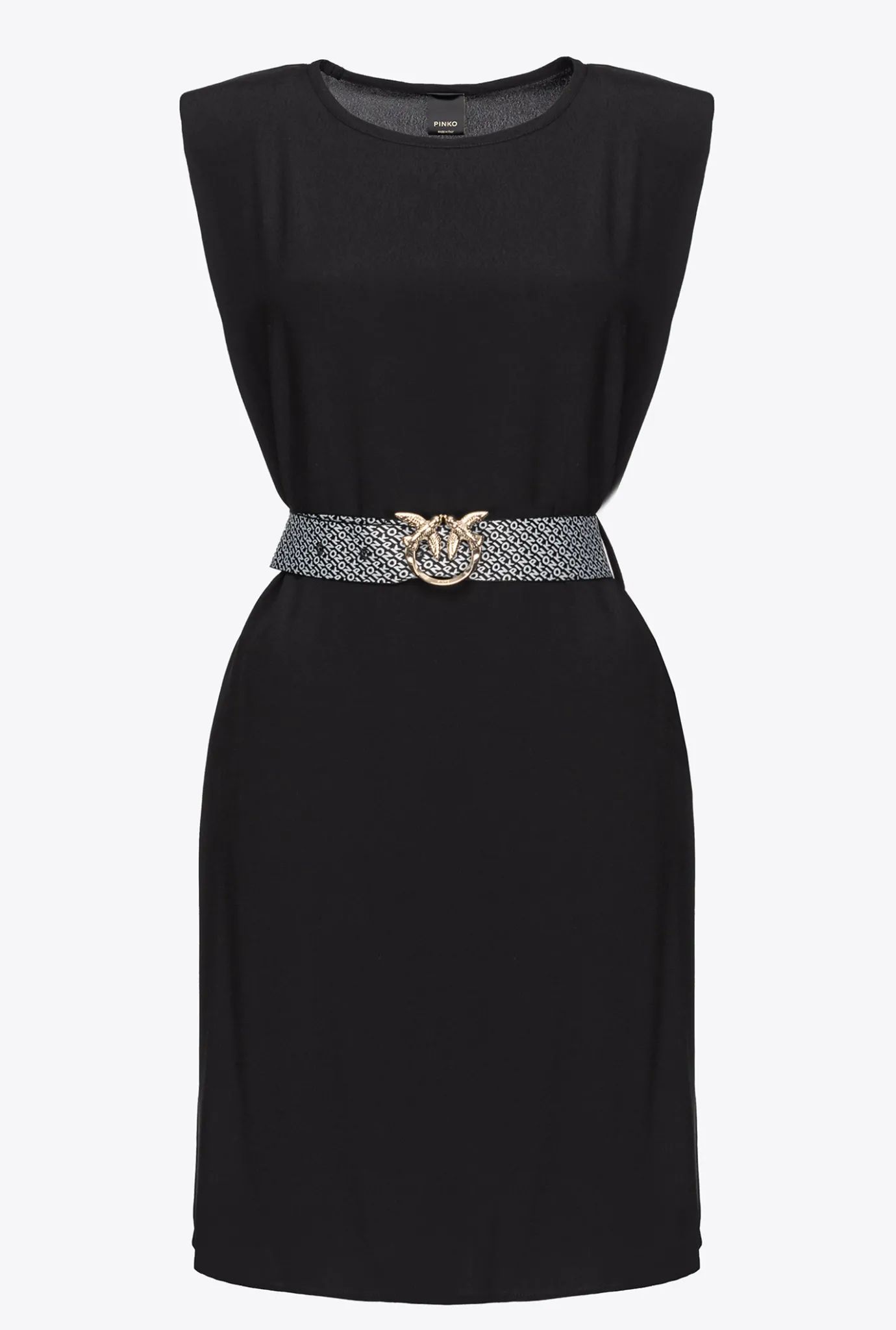 Robes|PINKO Robe Fourreau Ceinturee Noir Limousine
