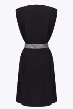 Robes|PINKO Robe Fourreau Ceinturee Noir Limousine