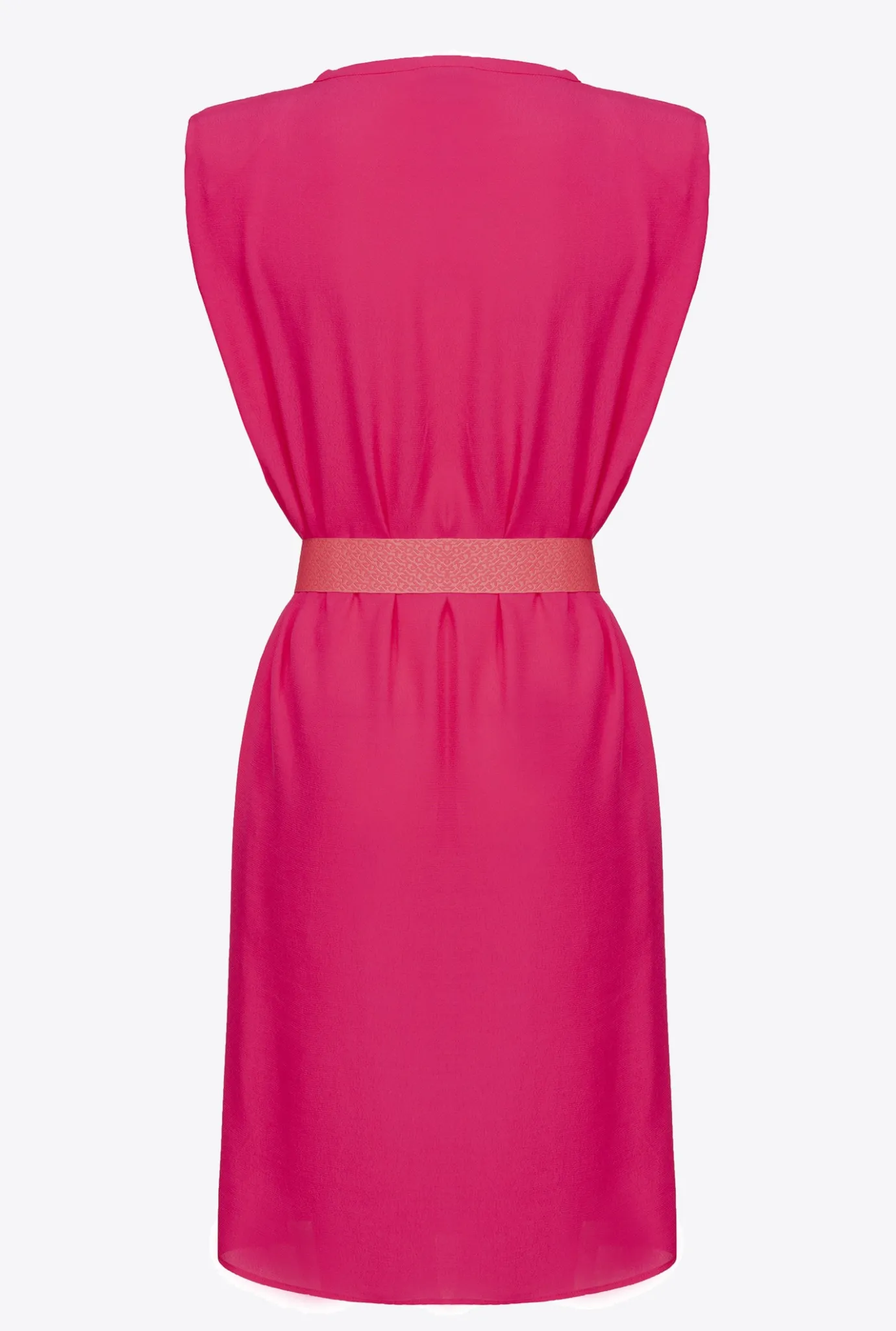 Robes|PINKO Robe Fourreau Ceinturee Fuchsia Cosy